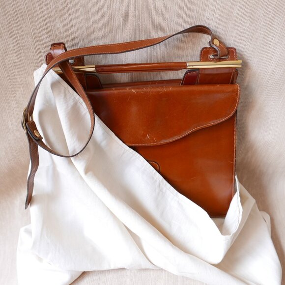 Vintage Leather Handbag Made in Florence Italy - Picture 8 of 10